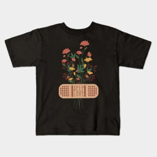 Self Love Floral Bandage Kids T-Shirt